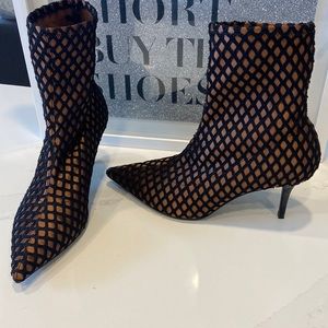 Zara Mesh Boots , High Heel, Bronze + Black  Size 10 US